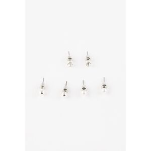 DEFACTO Woman's 3-Piece Silver Earrings