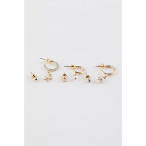 DEFACTO Women's 6-Piece Gold Earrings