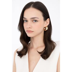 DEFACTO Women's 2-Piece Hoop Gold Earrings