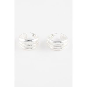 DEFACTO Women's Hoop Silver Earrings