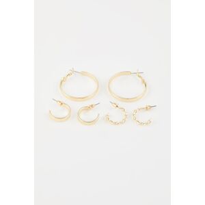 DEFACTO Woman's 3-Piece Gold Hoop Earrings