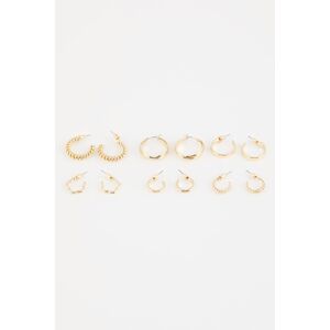 DEFACTO Women's 6-Piece Gold Hoop Earrings