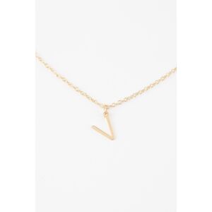 DEFACTO Women's V Letter Gold Necklace