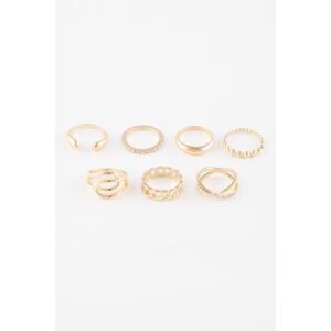 DEFACTO Women's 7-Piece Gold Ring