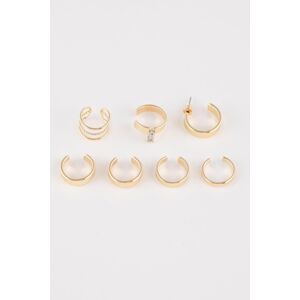 DEFACTO Women's 4-Piece Gold Cartilage Earrings