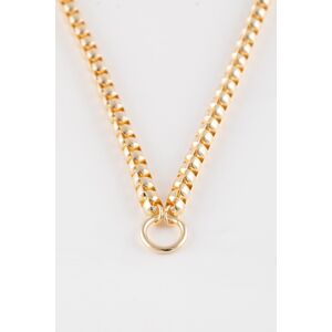 DEFACTO Women's Thick Chain Ring Detailed Gold Necklace