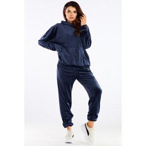 Awama Woman's Hoodie A458 Navy Blue