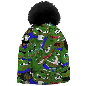 Mr. GUGU & Miss GO Woman's Pepe Memes Beanie WB21BL 2337