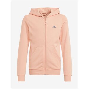 Světle růžová holčičí mikina na zip adidas Performance - unisex