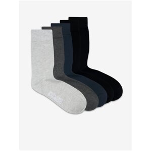 Jack & Jones Sada pěti párů ponožek v šedé, černé a tmavě modré barvě Jack & Jon - Pánské
