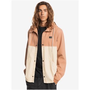 Krémovo-oranžová pánská lehká džínová bunda Quiksilver Natural Dyed - Pánské