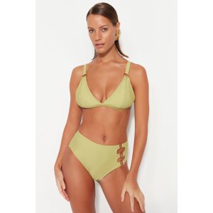 Trendyol Green Triangle Accessorized Bikini Top