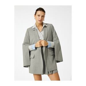 Koton Double Breasted Blazer Jacket With Slit Sleeves