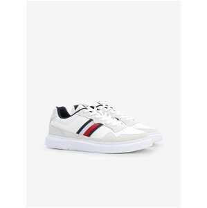 Bílé pánské tenisky se semišovými detaily Tommy Hilfiger Lightweight Leath - Pánské