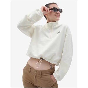 Krémová dámská crop top mikina VANS - Dámské