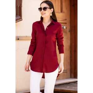 armonika Women's Burgundy Tunic Shirt