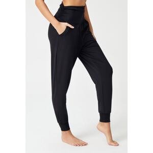 LOS OJOS Black Baggy-Look Harem Pants With An Elastic Waist