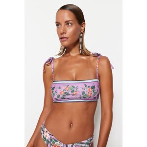 Trendyol Floral Patterned Strapless Bound Bikini Top