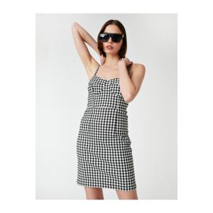 Koton Strapless Mini-Plaid Dress