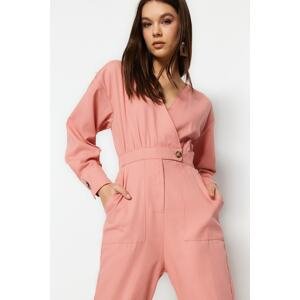Trendyol Dried Rose Maxi Button Detailed Jumpsuit