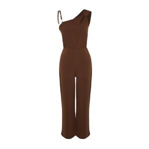 Trendyol Brown One Shoulder Woven Jumpsuit