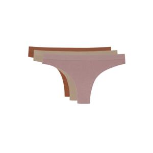 LOS OJOS 3 Pieces Ribbed Seamless Brazilian Pattern Panties