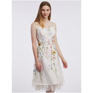 Orsay Bílé dámské květované šaty ke kolenům - Dámské