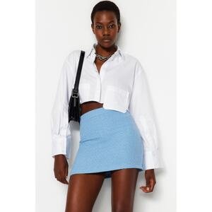 Trendyol Blue Tweed Fabric Mini Woven Skirt