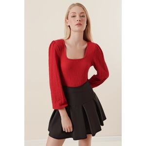 Bigdart 0442 Long Sleeve Blouse - Red