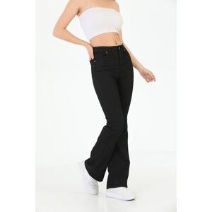 BİKELİFE Women's Black Wide Leg Stretch Lycra Pants