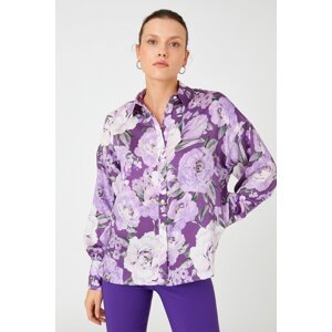 Koton Women's Purple Pattern Shirt