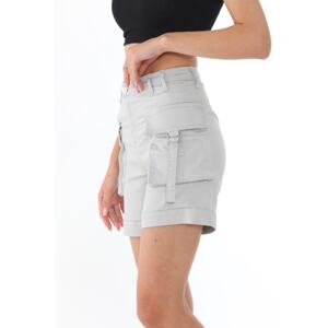 BİKELİFE Stone Cargo Pocket High Waist Flexible Denim Shorts