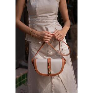 Madamra Gray Women's Contrast Design Crossbody Bag
