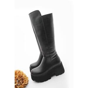 Marjin Women's Thick Welt Sole Daily Boots Ferlas Black