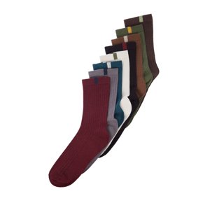 Trendyol 8-balení vícebarevných bavlněných texturovaných ponožek s barevným blokem - dlouhé ponožky