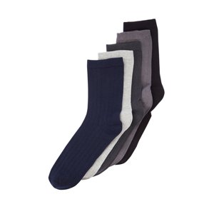 Trendyol Men's Multicolored Cotton 5-Pack Textured Socks