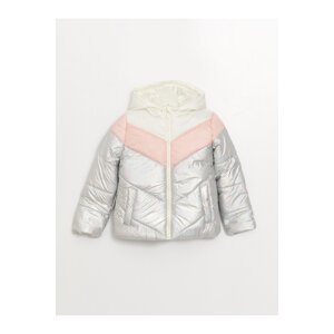 LC Waikiki Girls Color Block Hooded Inflatable Coat.