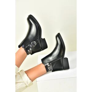 Fox Shoes Black Low Heeled Daily Women's Boots