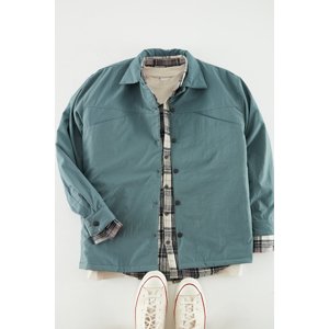 Trendyol Limited Edition Green Men's Oversize Fit Inner Quilted Light Shirt Jacket Coat