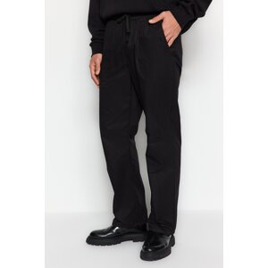 Trendyol Men's Black Regular Fit Waist Laced Detail Trousers