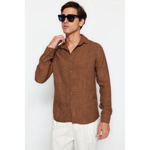 Trendyol Men's Brown Slim Fit Shirt