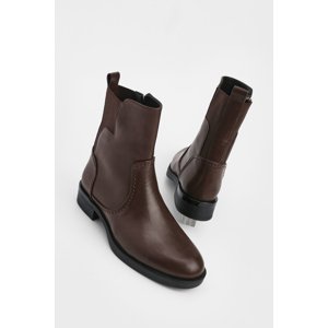 Marjin Women's Zippered Casual Boots Koliv Brown.