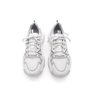Marjin Women's Sneakers Lace-Up High-Sole Sneakers Obra white