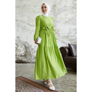 InStyle Almisa Belted See-through Dress - Pistachio Green