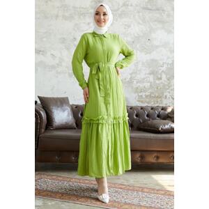 InStyle Nesya See-through Dress With Ruffles At The Hem - Pistachio Green