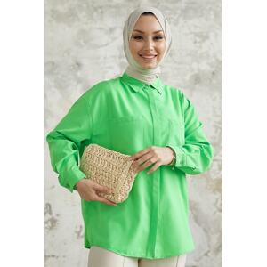InStyle Alise Double Pocket Detailed Shirt - Neon Green