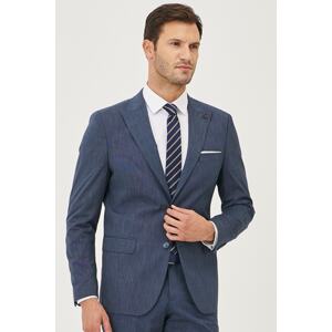 ALTINYILDIZ CLASSICS Men's Navy Blue Slim Fit Slim Fit Patterned Suit