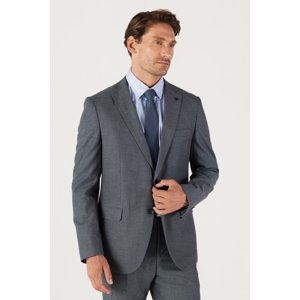 ALTINYILDIZ CLASSICS Men's Anthracite Slim Fit Slim Fit Monocollar Dobby Classical Suit.