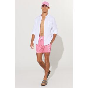 AC&Co / Altınyıldız Classics Men's Pink Standard Fit Regular Fit Side Pockets Patterned Swimwear