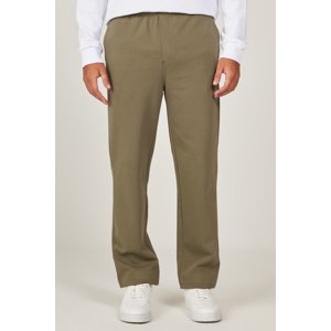 AC&Co / Altınyıldız Classics Men's Khaki Standard Fit Regular Cut Cotton Tie Waist Jogger Knitted Trousers with Side Pockets